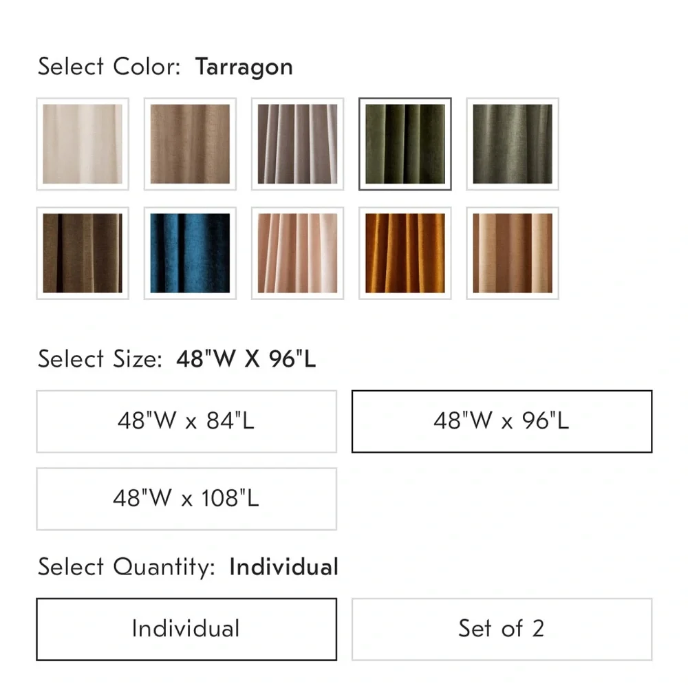 West Elm Olive Green Velvet Blackout Drapes
One panel - Picture 3 of 3